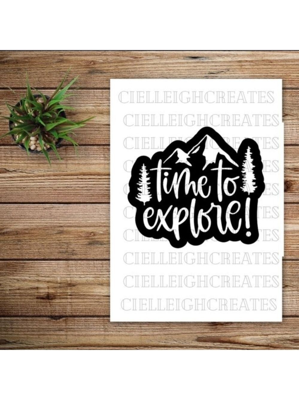 *2 for $20* Time to Explore vinyl decal Sticker Handcrafted Mountains Trees